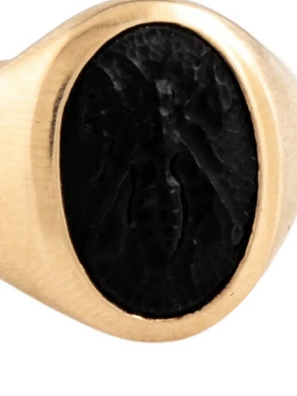 DAVID YURMAN 18K 750 YELLOW GOLD ONYX BEE PINKY RING